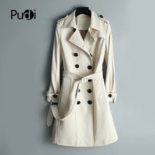 Load image into Gallery viewer, PUDI New Women Dress Style Genuine Sheep Leather Coat Lady Simple Style Jacket Fall/winter Trench Coat CT947
