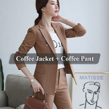 Load image into Gallery viewer, High Quality 2 Piece Set Plaid Formal Pant Suit Soft Jacket and Ankle-Length Pant
