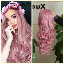 Load image into Gallery viewer, Long Wavy Black Red 99J Burg Pink Synthetic Wigs For Black Women
