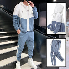 Load image into Gallery viewer, Dropshipping Patchwork Hip Hop Casual Men&#39;s Sets 2020 Korean Style 2 Piece Sets Clothes Men Streetwear Fitness Male Tracksuit
