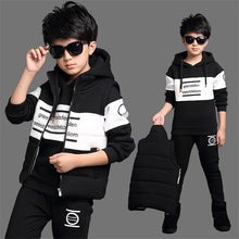 Load image into Gallery viewer, Boys 3-Piece Hooded Vest + T-Shirts + Pants Sportswear/Tracksuit Set
