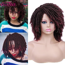 Load image into Gallery viewer, HANNE Short Dreadlock Wig Black/brown/red Synthetic soft faux locs Wigs Braiding Crochet Twist Hair Wigs For Black Women/Men
