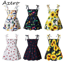 Load image into Gallery viewer, 1-7 Years Girl&#39;s Summer Sleeveless Strap Princess Dress. Cotton Flower Print Children Casual Sundress

